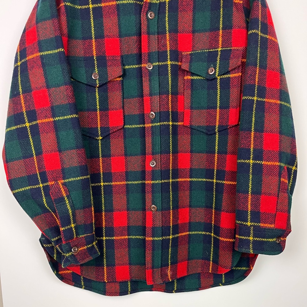 Vintage Pendleton Plaid Wool Flannel Button Down Shirt - Picture 3 of 10